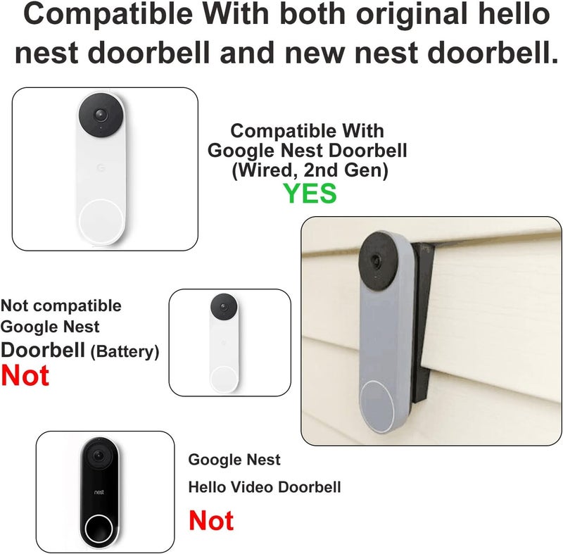 Haiouus Doorbell Vinyl Siding Mount Angle Adjustment Wedge, for Google Nest Doorbell Siding Mount Fits Gen 2 And Wired, Solve The Problem Of The Doorbell Facing up - Adjust The Right Angle - Image 3